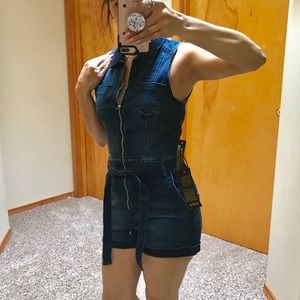 NWT Bebe Denim Jumper Suit